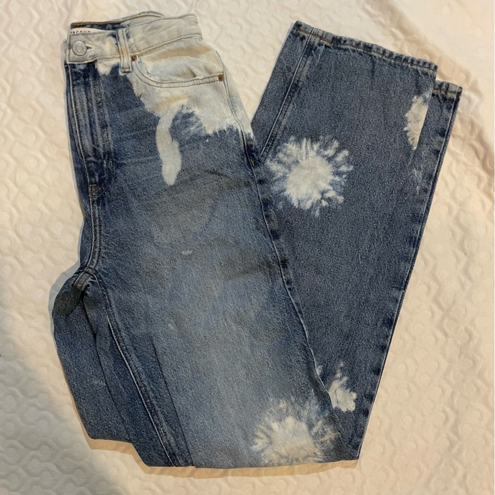 Pacsun Bleached 90's Boyfriend Blue Jeans Women’s Size 25 Distressed Denim